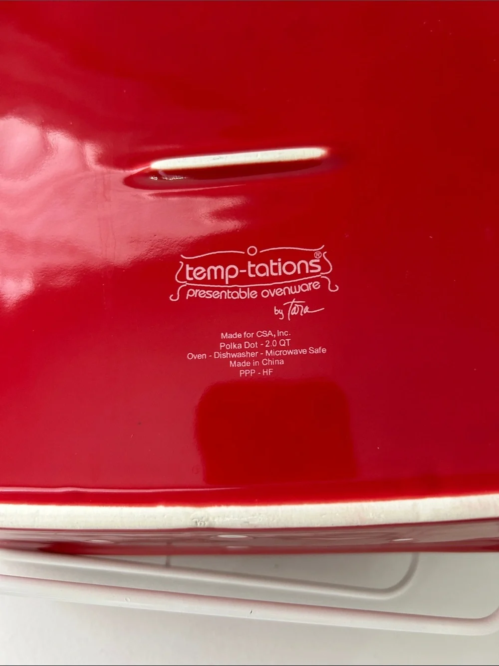 Temp-Tations Red and White Polka Dot Covered Casserole Dish